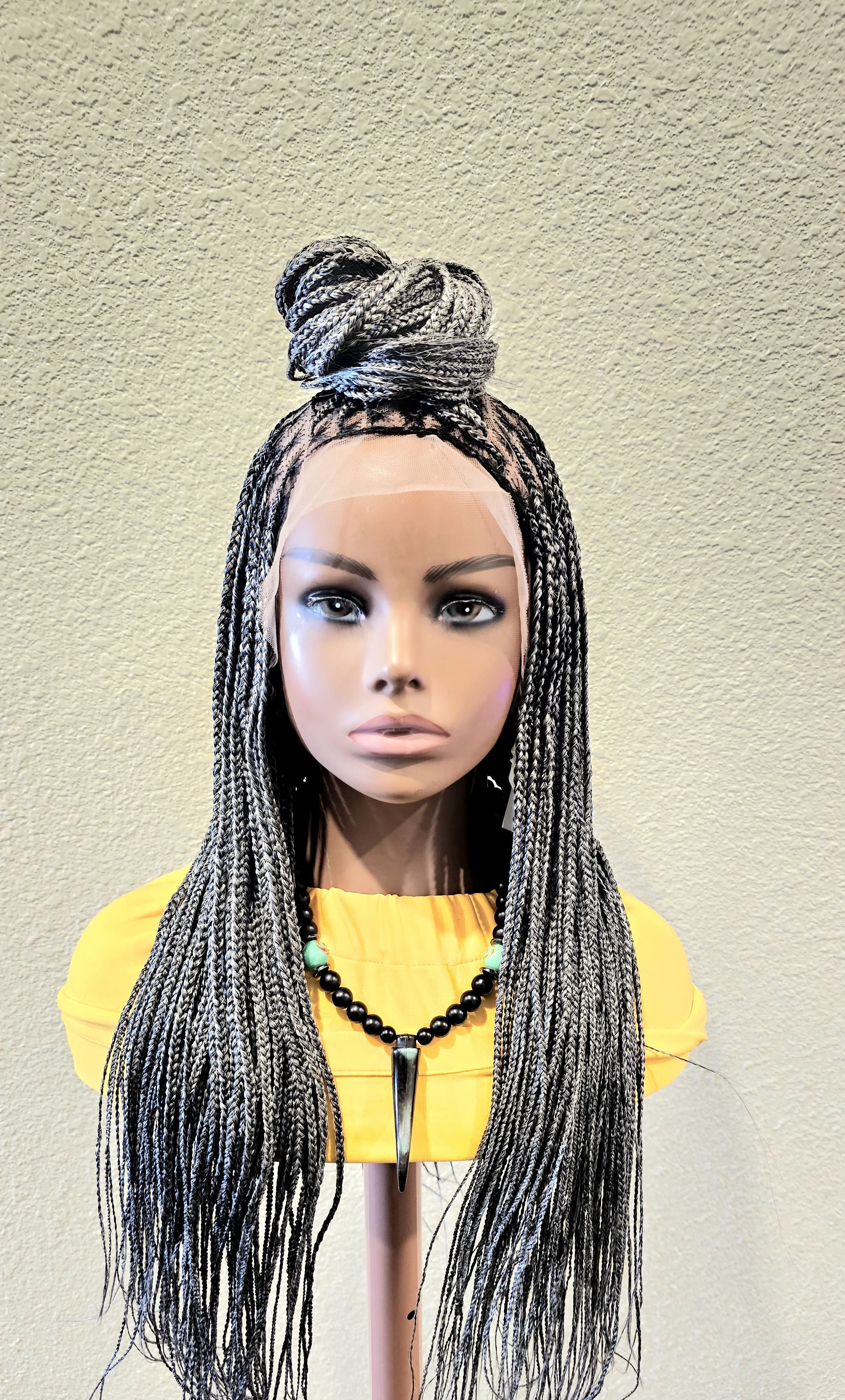 Black/Grey Knotless braids