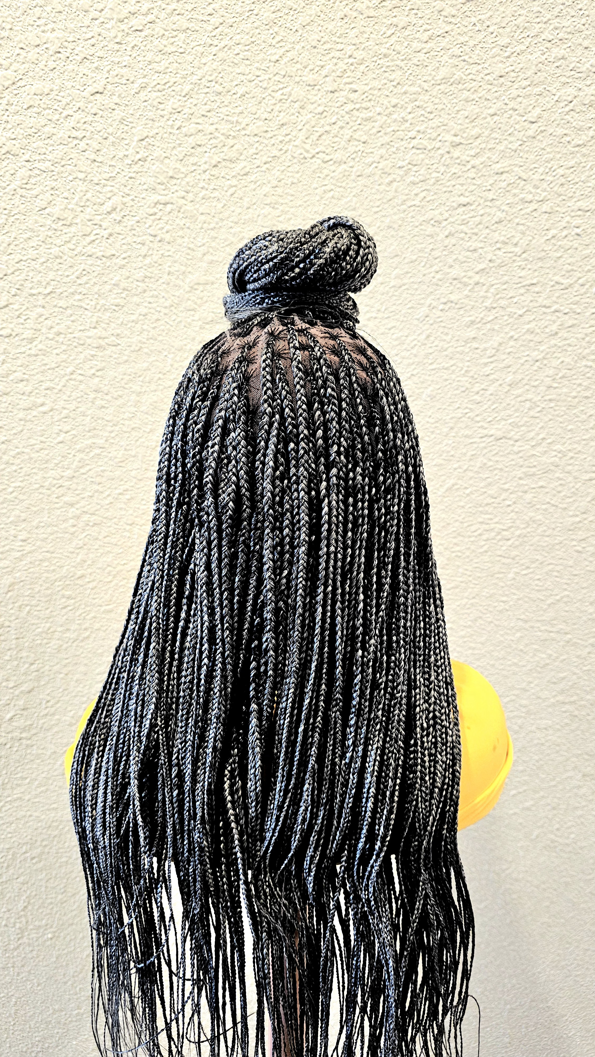 Black/Grey Knotless braids