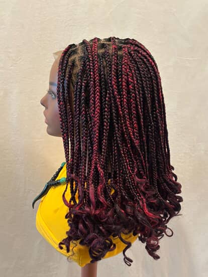 Black And Red Braided Bob
