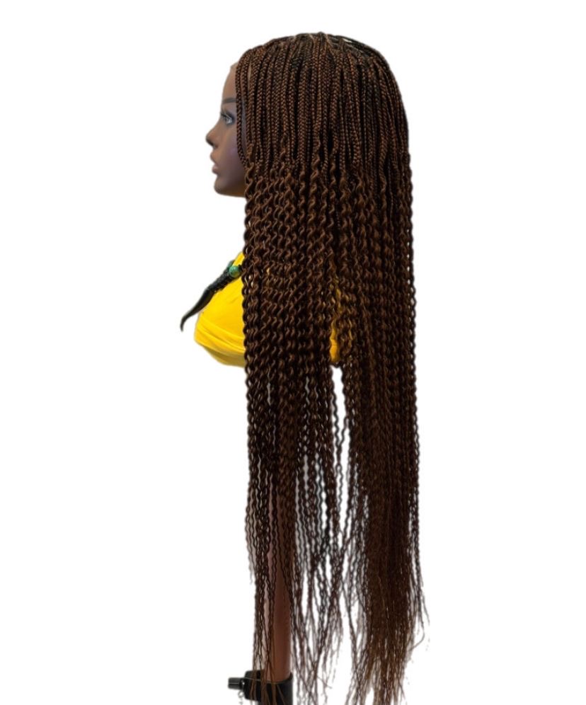 Brown Braided Top Spaghetti Twist