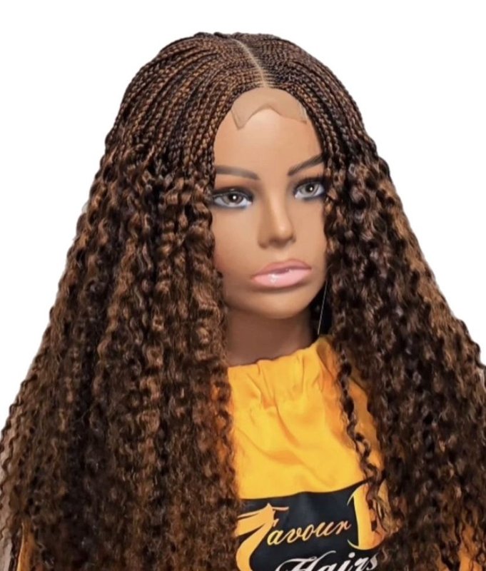 Brown Ghana Weaving Wavy Curls