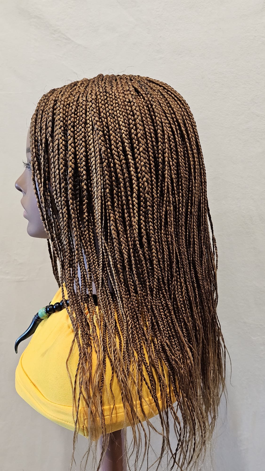 Brown Box Braids w/ Plaited Top