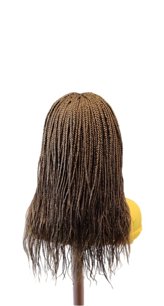 Brown Box Braids w/ Plaited Top