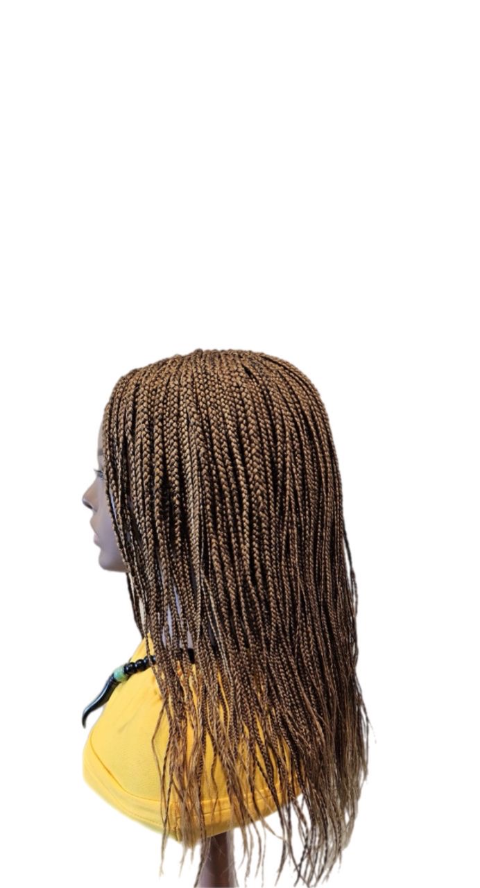 Brown Box Braids w/ Plaited Top