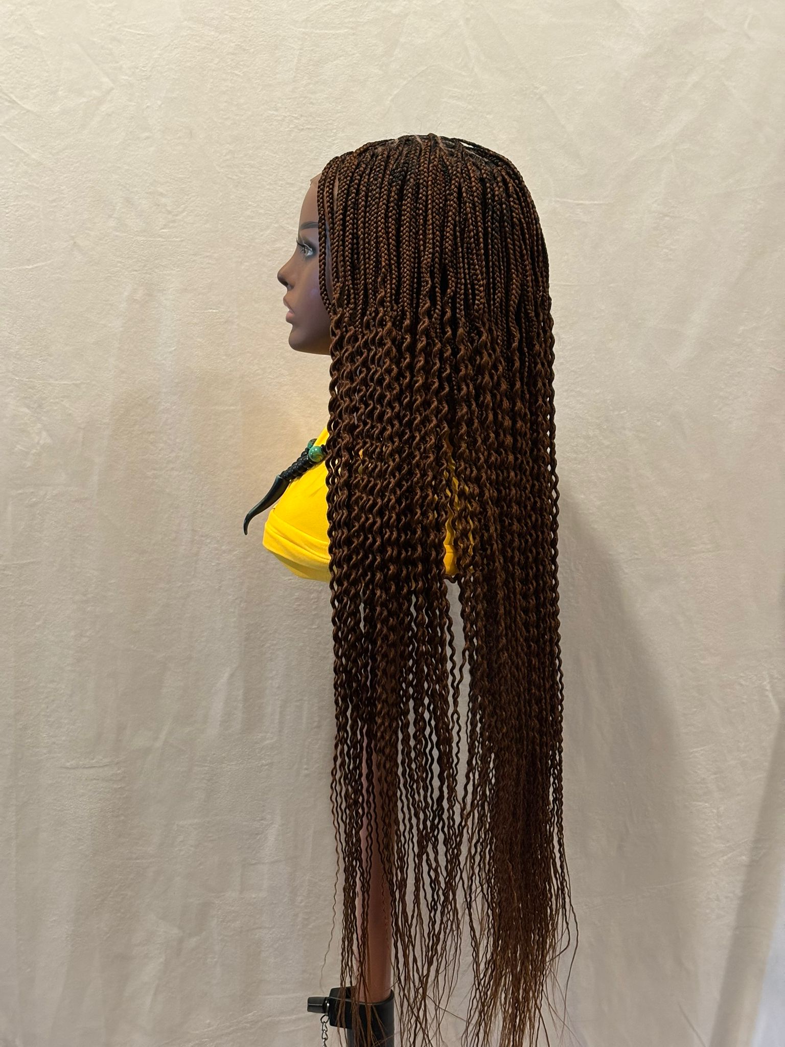 Brown Braided Top Spaghetti Twist