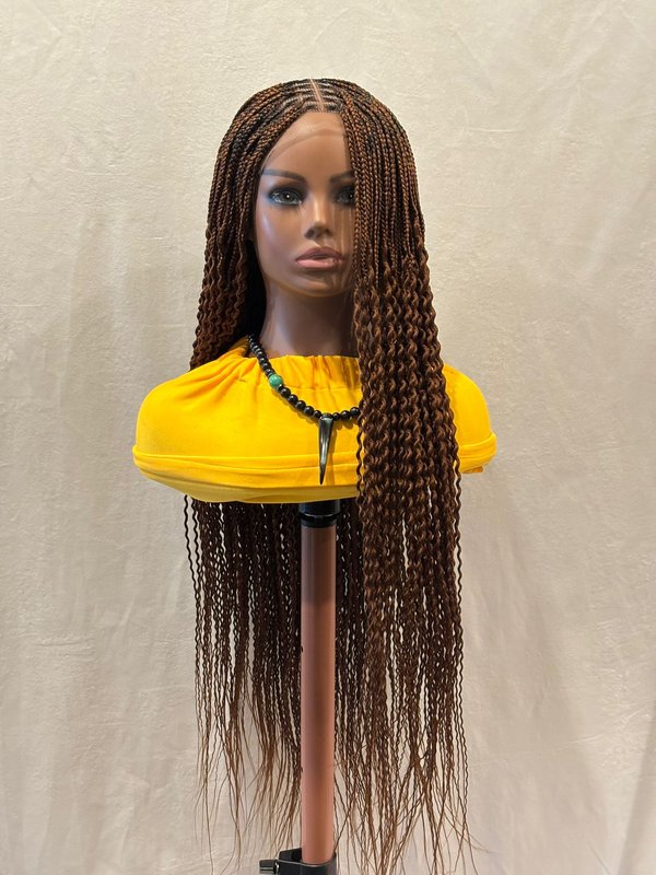 Brown Braided Top Spaghetti Twist