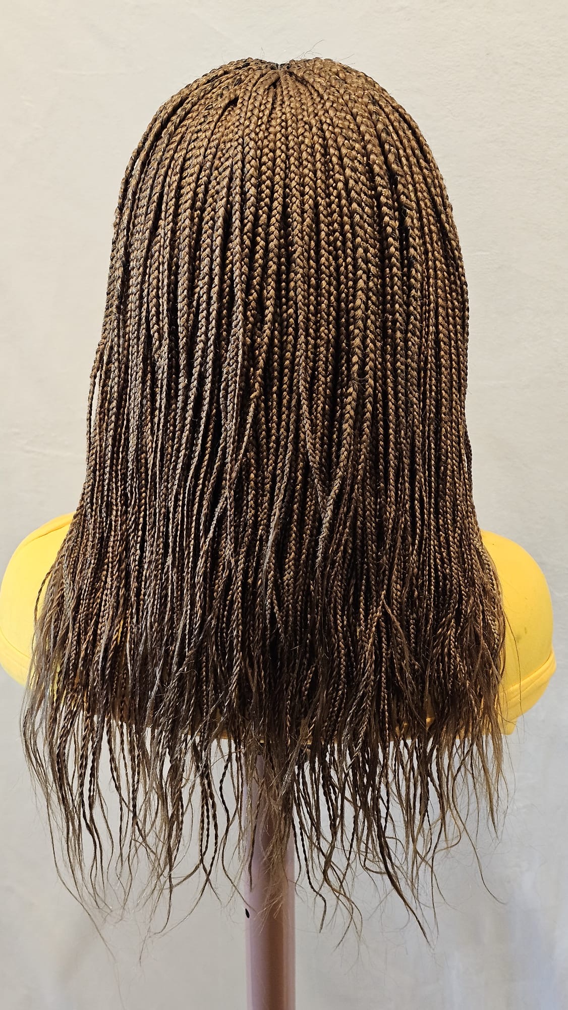 Brown Box Braids w/ Plaited Top